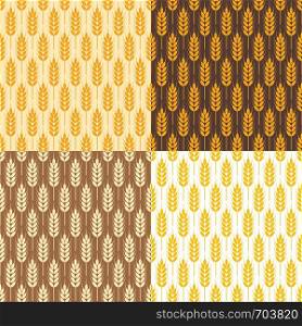 vector collection of seamless repeating wheat background patterns, abstract food ornament