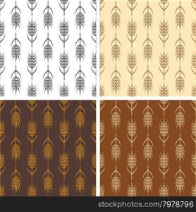 vector collection of seamless repeating wheat patterns