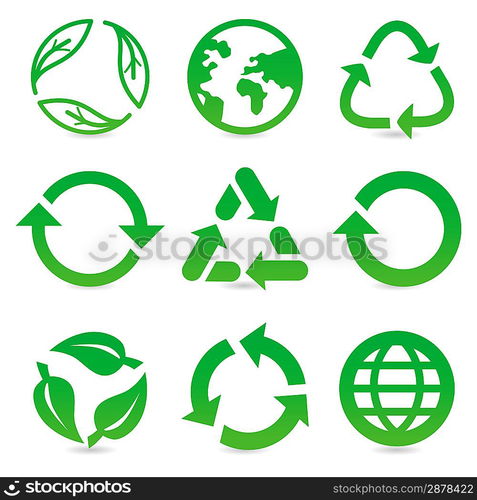 vector collection with recycle signs and symbols