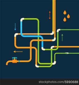 Vector color abstract design tangled pipes eps.. Vector color abstract design tangled pipes eps