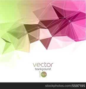 Vector color abstract geometric banner with triangle.