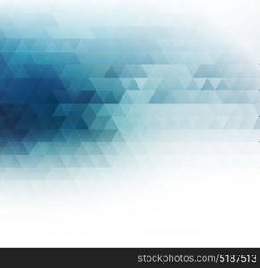 Vector color abstract geometric banner with triangle.. Vector color abstract geometric banner with triangle. For business and technology brochure, poster, leaflet design. Blue triangles mosaic pattern