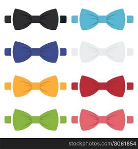 Vector color bow ties icons set. Vector color bow ties icons set on white background.