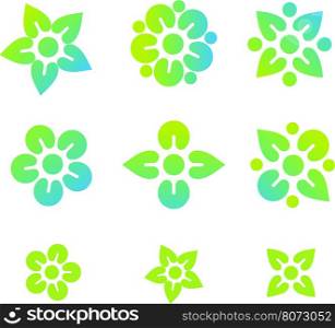 vector color flower and sun icon logo vector ,healthy products