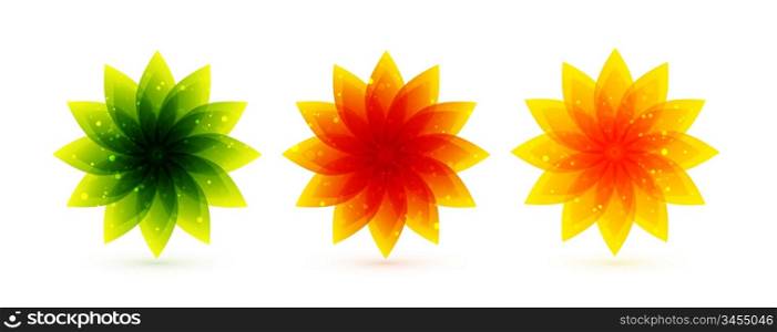 Vector color flower icons