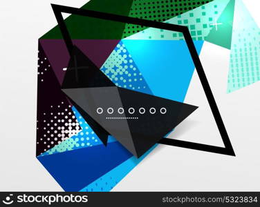 Vector color geometric abstract composition, triangular and polygonal design elements, digital background. Vector color geometric abstract composition, triangular and polygonal design elements, digital techno background