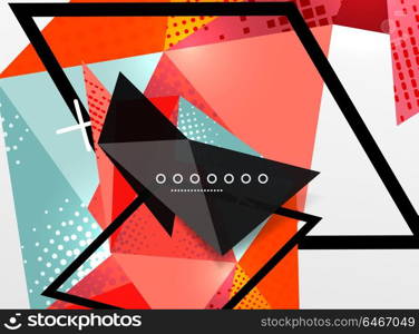 Vector color geometric abstract composition, triangular and polygonal design elements, digital background. Vector color geometric abstract composition, triangular and polygonal design elements, digital techno background