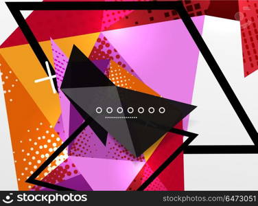 Vector color geometric abstract composition, triangular and polygonal design elements, digital background. Vector color geometric abstract composition, triangular and polygonal design elements, digital techno background