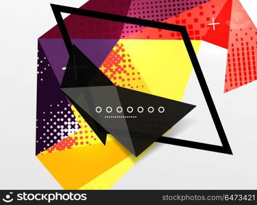 Vector color geometric abstract composition, triangular and polygonal design elements, digital background. Vector color geometric abstract composition, triangular and polygonal design elements, digital techno background