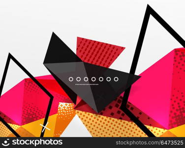 Vector color geometric abstract composition, triangular and polygonal design elements, digital background. Vector color geometric abstract composition, triangular and polygonal design elements, digital techno background