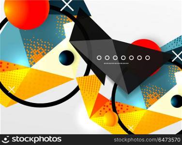 Vector color geometric abstract composition, triangular and polygonal design elements, digital background. Vector color geometric abstract composition, triangular and polygonal design elements, digital techno background