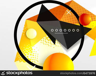 Vector color geometric abstract composition, triangular and polygonal design elements, digital background. Vector color geometric abstract composition, triangular and polygonal design elements, digital techno background