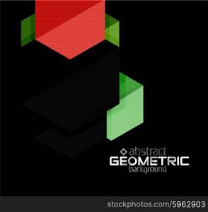 Vector color geometric shapes on black background. Vector color geometric shapes on black background. Illustration