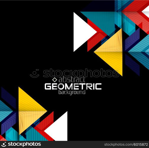 Vector color geometric shapes on black background. Vector color geometric shapes on black background. Illustration