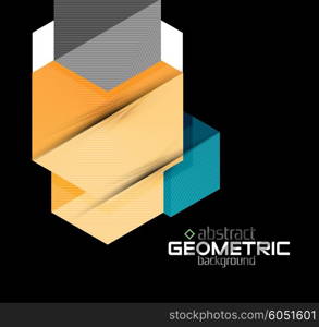 Vector color geometric shapes on black background. Vector color geometric shapes on black background. Illustration