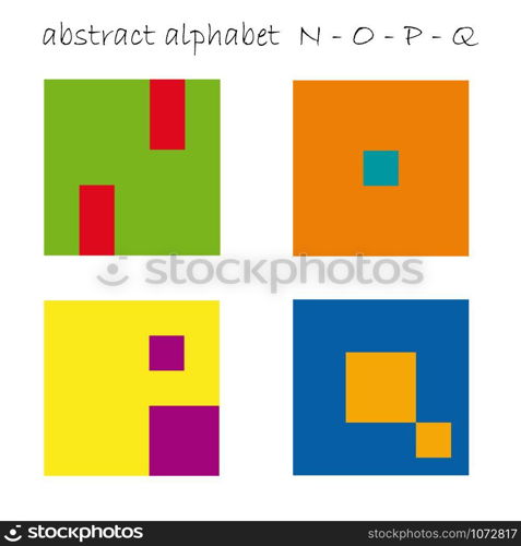 Vector color logo initial letter N, O, P, Q