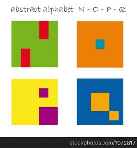 Vector color logo initial letter N, O, P, Q