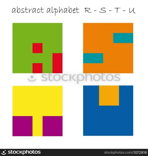 Vector color logo initial letter R, S, T, U