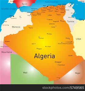 Vector color map of Algeria . Algeria