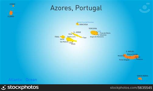 Vector color map of Azores