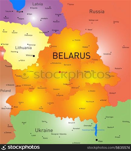 Vector color map of Belarus country
