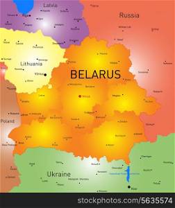 Vector color map of Belarus country