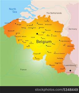 vector color map of Belgium country