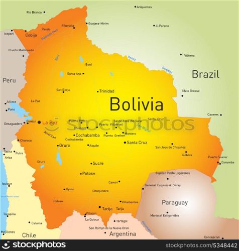 vector color map of Bolivia country