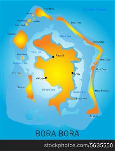Vector color map of Bora Bora