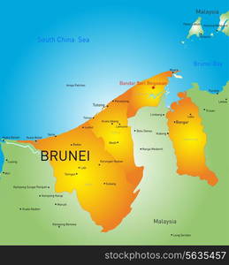 Vector color map of Brunei country