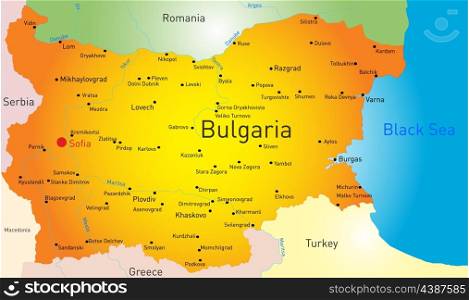 vector color map of Bulgaria country