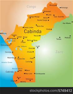 Vector color map of Cabinda. Cabinda