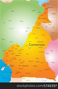 Vector color map of Cameroon. Cameroon