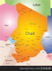 Vector color map of Chad. Chad map