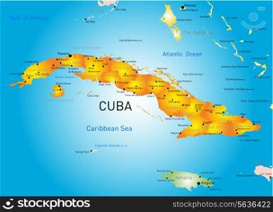 Vector color map of Cuba country