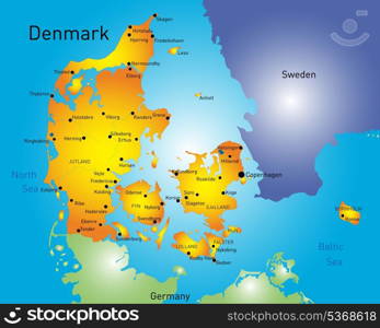 Vector color map of Denmark country