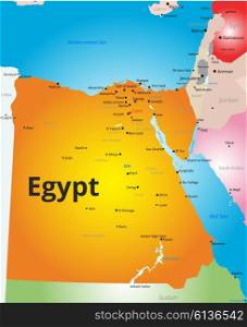 Vector color map of Egypt . Vector color map of Egypt country