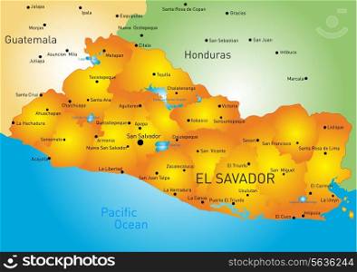 Vector color map of El Salvador country