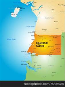 Vector color map of Equatorial Guinea country