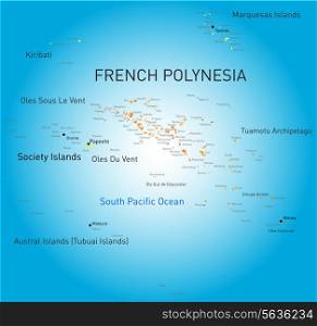 Vector color map of French Polynesia
