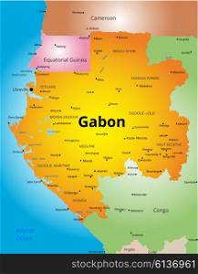 Vector color map of Gabon country