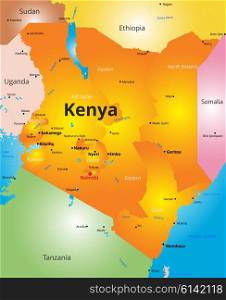 Vector color map of Kenya country. color map of Kenya country