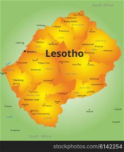 Vector color map of Lesotho country. color map of Lesotho country