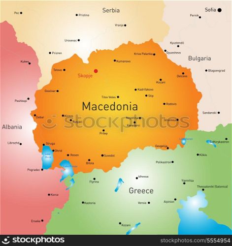 vector color map of Macedonia country