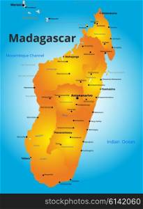 Vector color map of Madagascar country. color map of Madagascar country