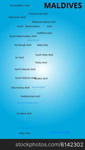 Vector color map of Maldives country. color map of Maldives country