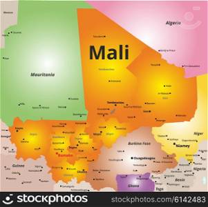 Vector color map of Mali country. color map of Mali country