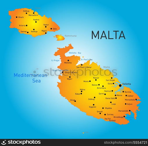 vector color map of Malta country — Stockphotos.com