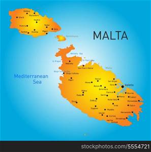 vector color map of Malta country