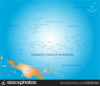 Vector color map of micronesia island